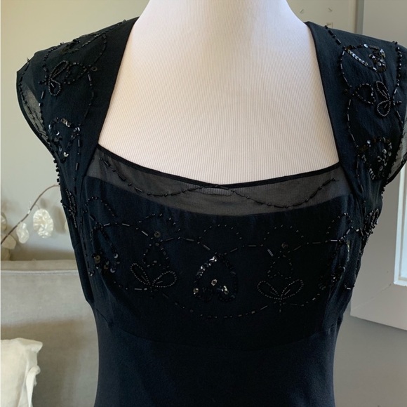 🌹 romantic y2k black dress with beads - 100% silk - Picture 4 of 5